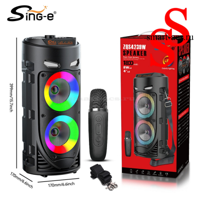 КОЛОНКА SING-E ZQS 4239W с беспроводным микрофоном
